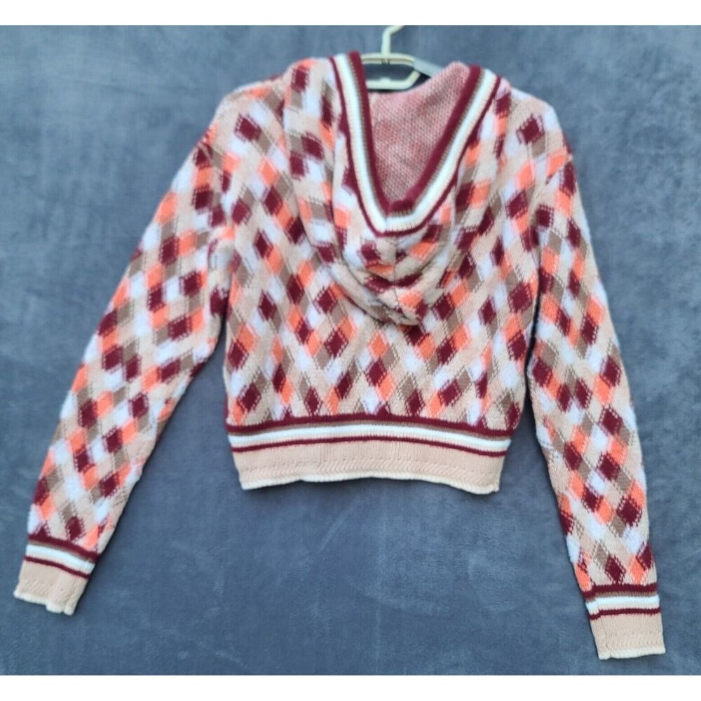 Free People Field of Flowers Zip Up Hoodie Cardigan Sweater XS Red Multi LS NWT - Picture 4 of 12